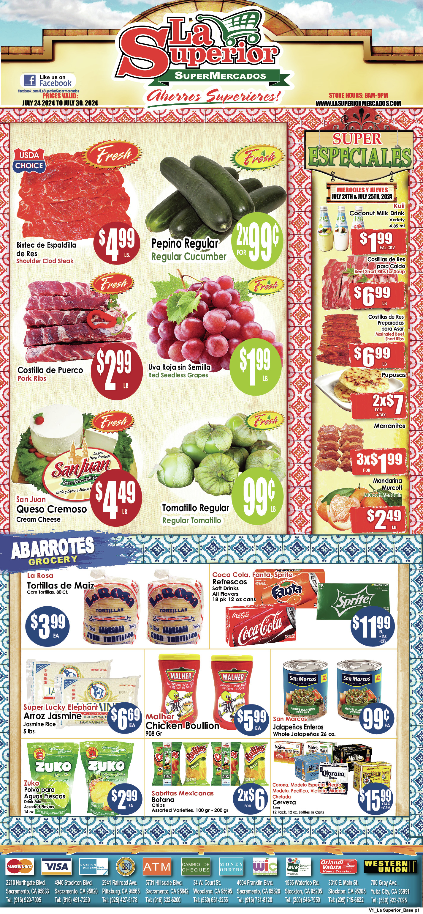 Weekly AD 1 Page. valid thruogh 07/24/2024 - 07/30/2024